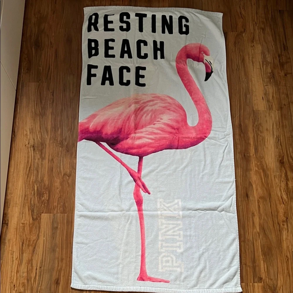 PINK Victoria's Secret Flamingo Beach Towel